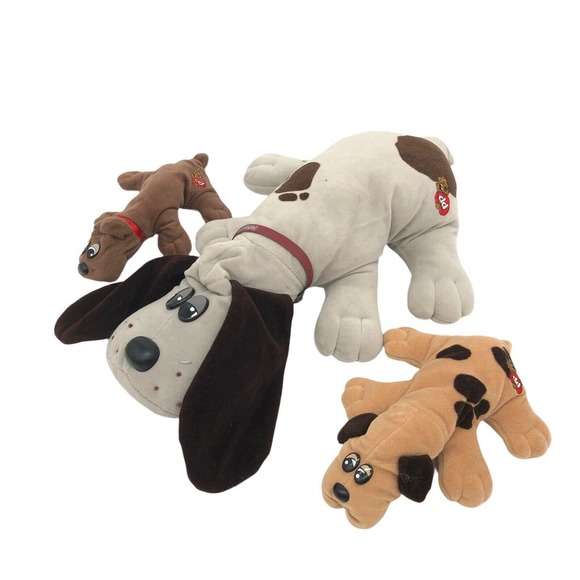 Tonka Toys Lot Of 3 Tonka Pound Puppies Pugs Dogs Plush Stuffed